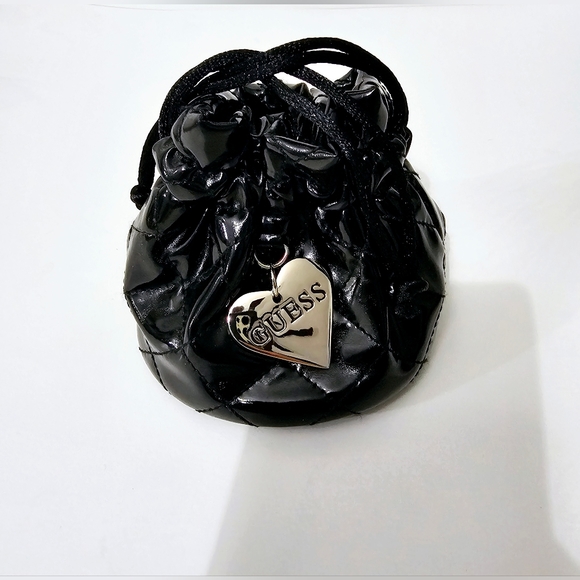 GUESS PATENT LEATHER MINI BUCKET BAG - Picture 3 of 10